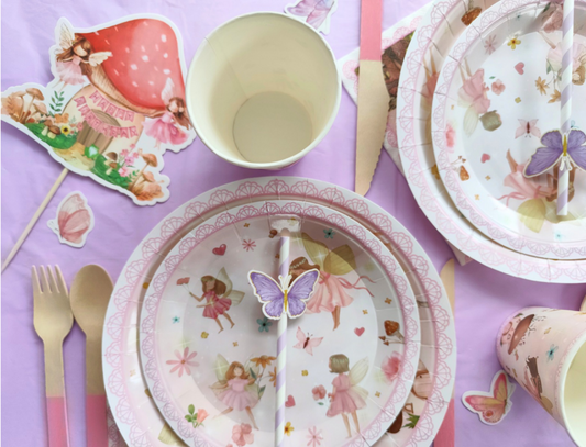 Image of fairy tablescape of the enchanted garden party bundle