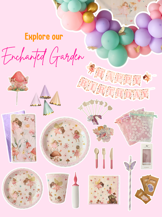 Image of all the contents of the enchanted garden party bundle