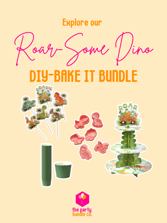 Cover page of the dinosaur theme bake it bundle